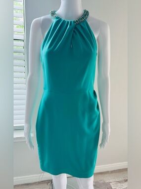 Laundry by Shelli Segal Dress with Chunky Necklace Size 4.